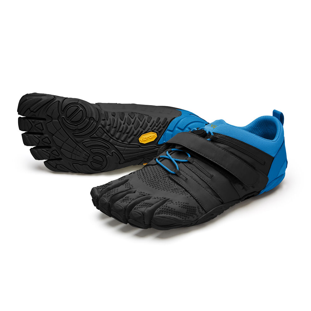 Vibram Fivefingers V-Train 2.0 Erkek Spor Ayakkabı Siyah/Mavi,UK7836142